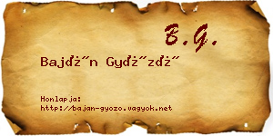 Baján Győző névjegykártya